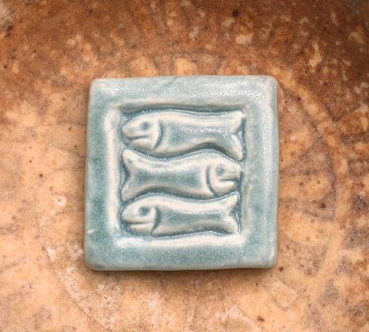 Fish Art Tile 2x2" : Fresh Water Blue Glaze