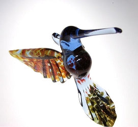 Hummingbird Suncatcher - Blue/Yellow Speckle