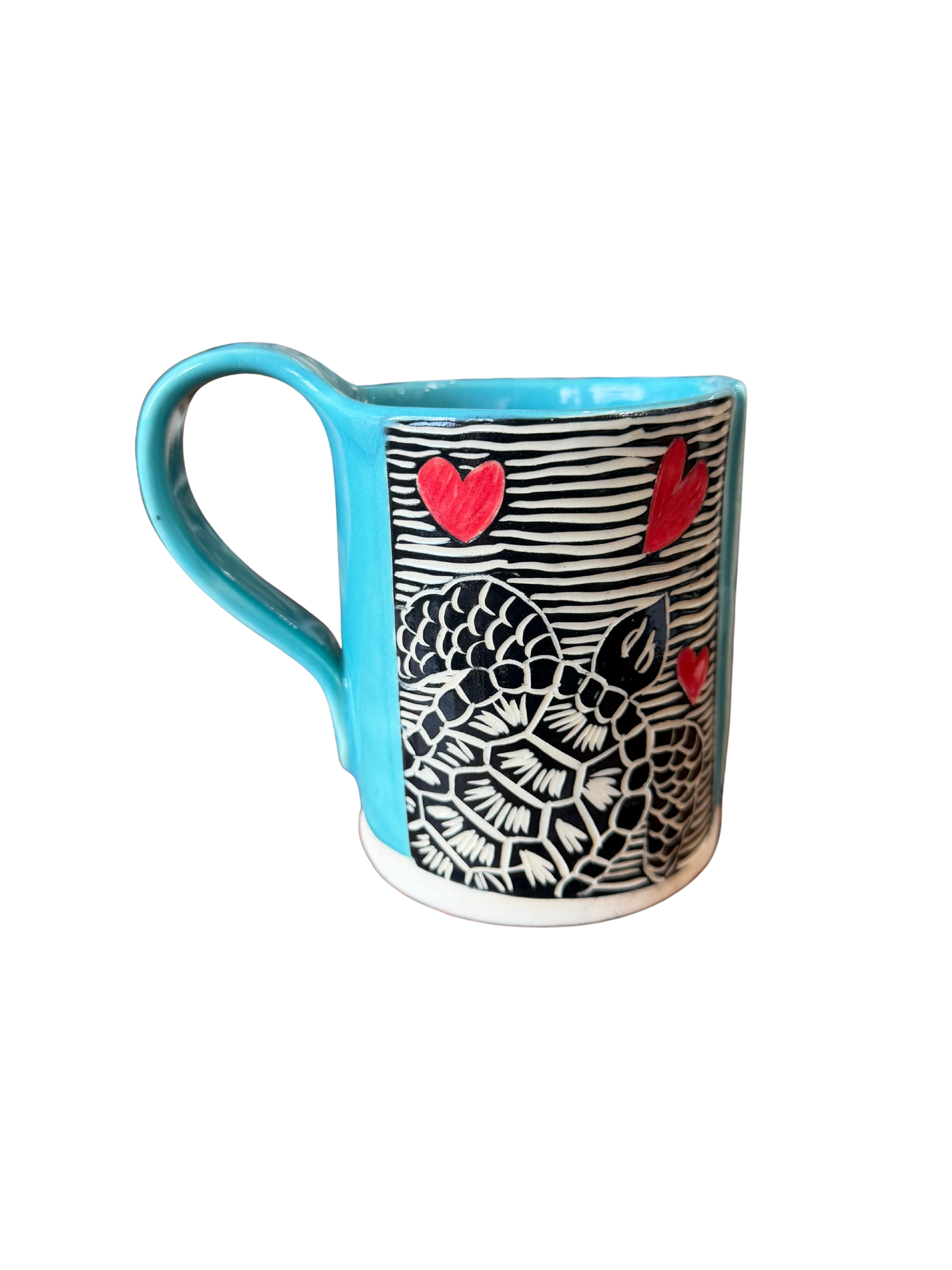 Wheel Thrown Mug - Sea Turtle