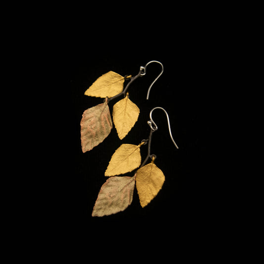 Autumn Birch 3 Leaf Wire Earrings