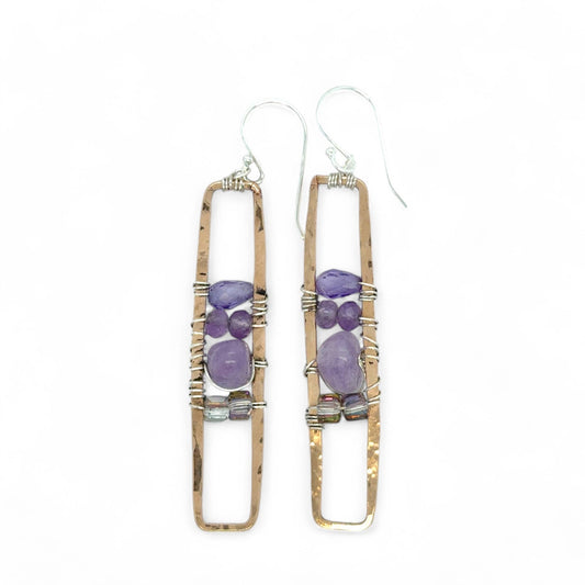 Lilac Rectangle Earrings E84025