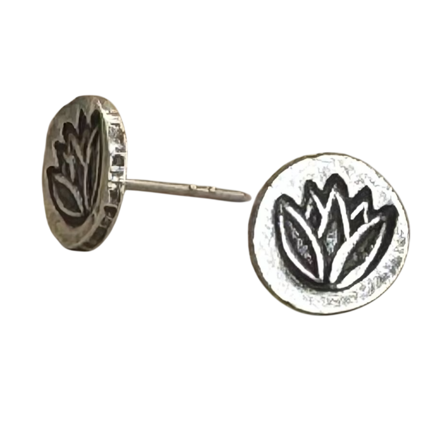 Lotus Sterling Silver Stud Earrings