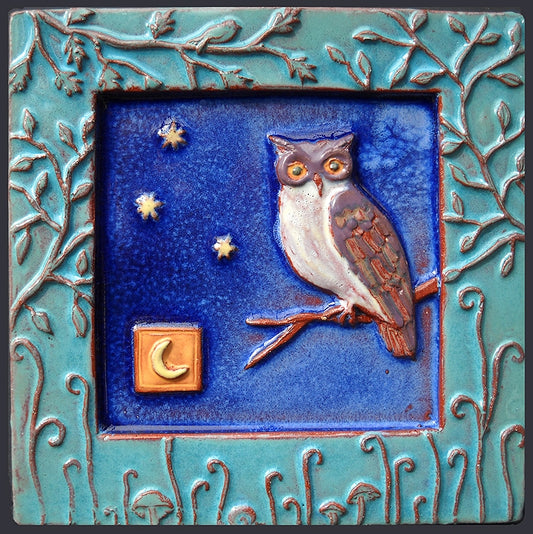 Woodland Creature Owl Tile - 8x8