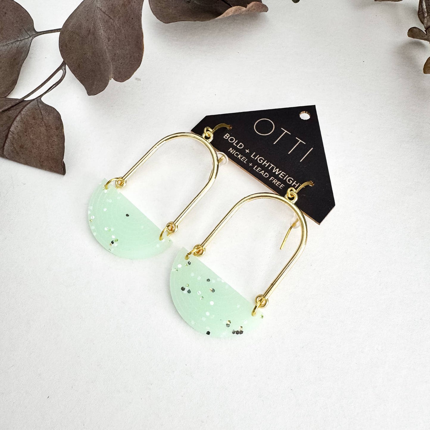 Architectural Half Moon Earrings: Limited SPRING Patterns: Floral Bouquet