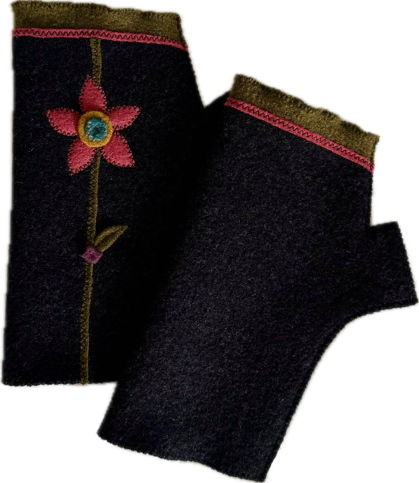Funky Flower Fingerless Gloves