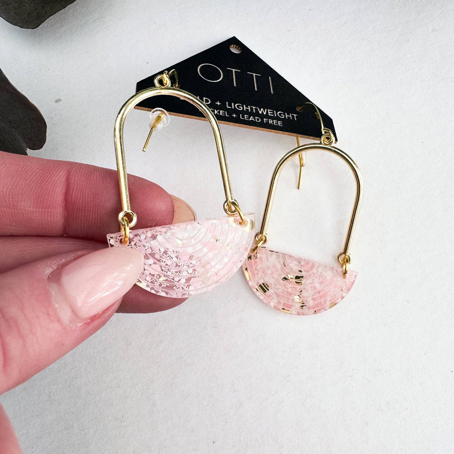 Architectural Half Moon Earrings: Limited SPRING Patterns: Floral Bouquet