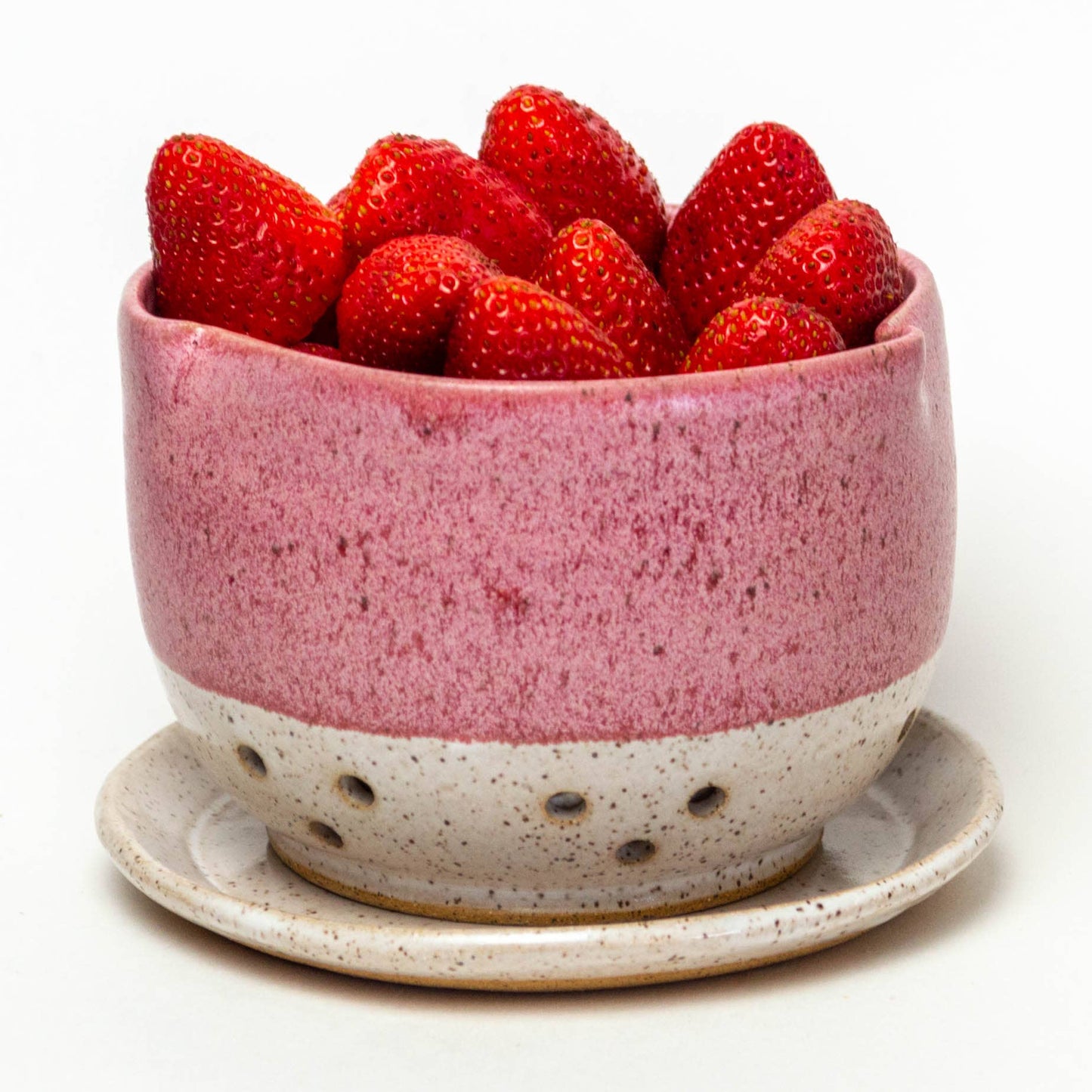 Berry Bowl/Colander - Handthrown in USA Stoneware - Pink
