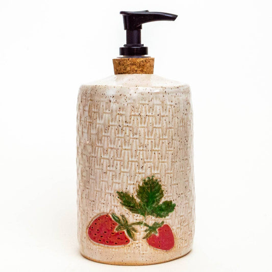 Strawberry Pattern Handmade Lotion / Soap Dispenser