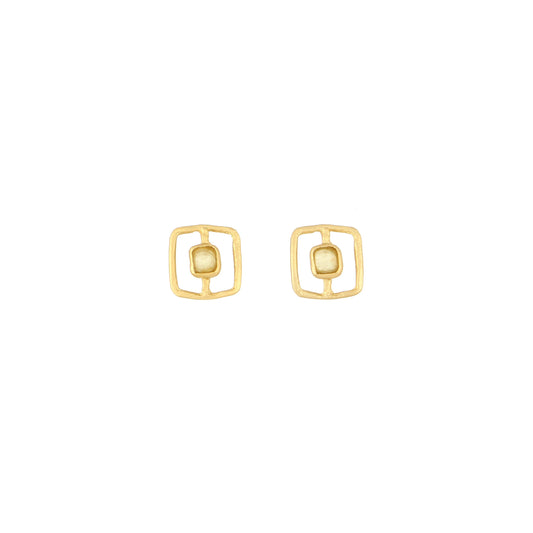 Fragment Post Earrings: Yellow