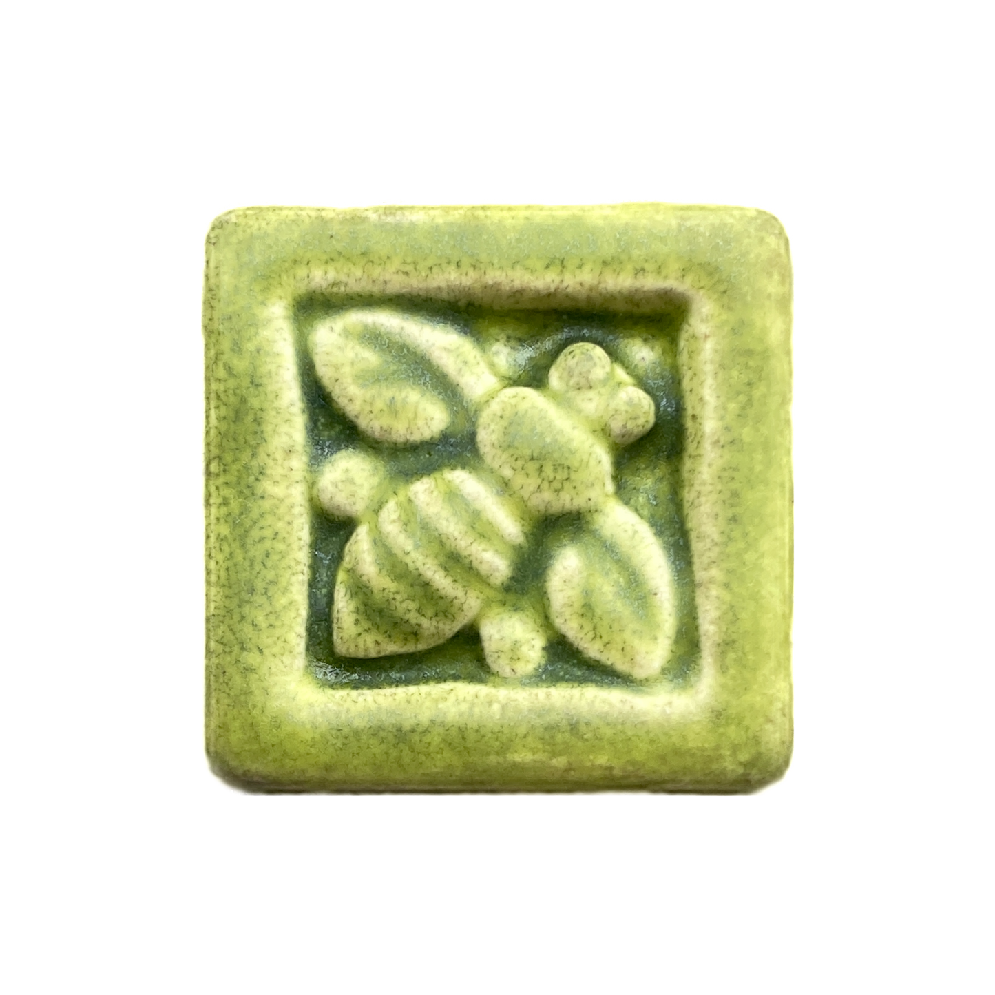 Handmade Bee Mini Art Tile : Oak Hill Glaze