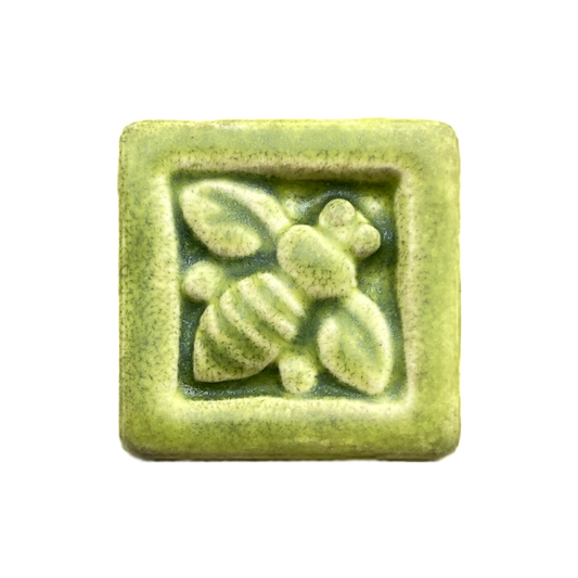 Handmade Bee Mini Art Tile : Oak Hill Glaze