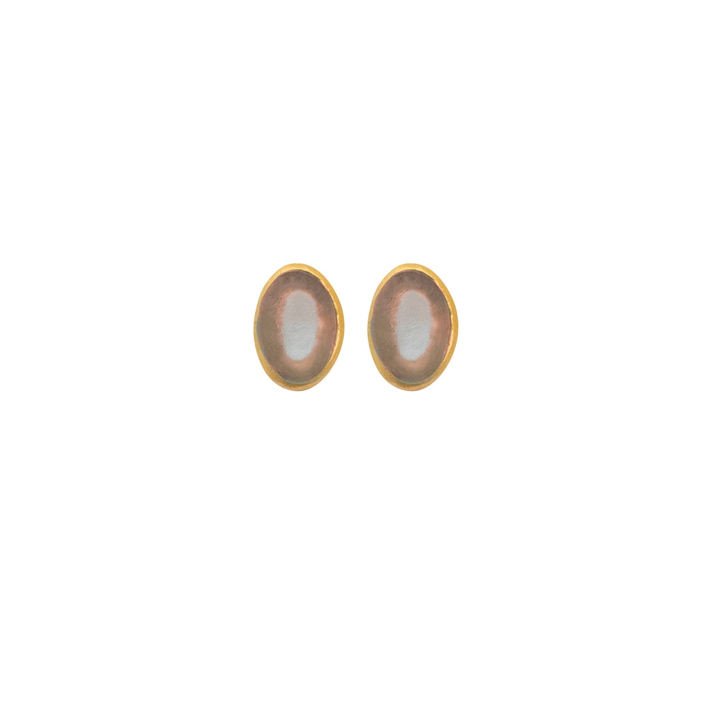 Small Oval Post Earrings: Purple