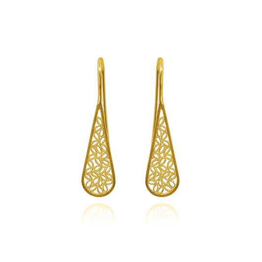 Vienna Gold Plated Medium Earrings Filigree
