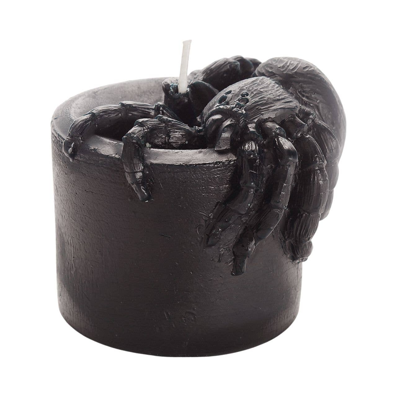 Spider Pillar Candle – 100% Beeswax – Black – 4” Sculpted