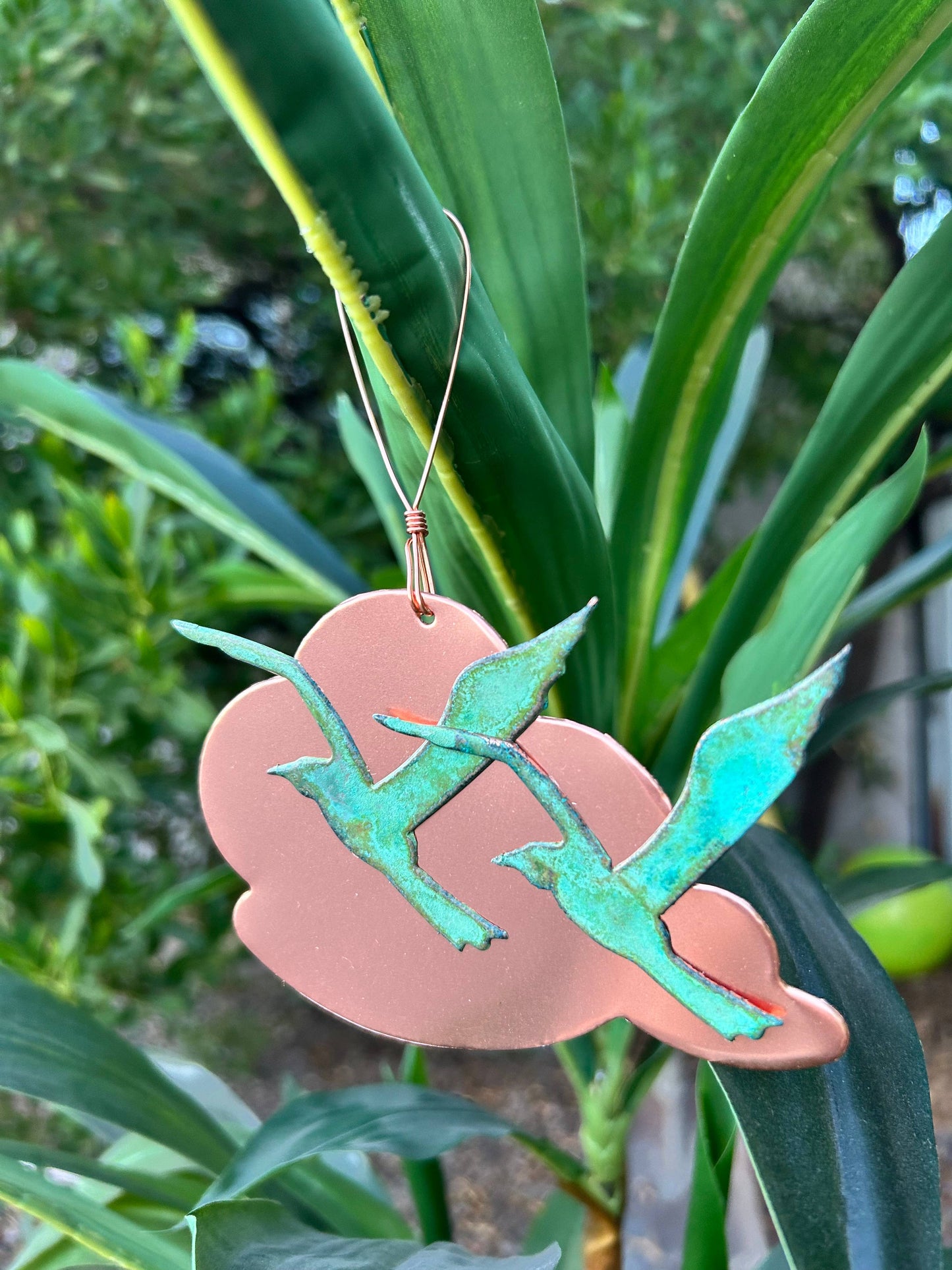 Seagulls Cloud Copper Christmas Ornament 