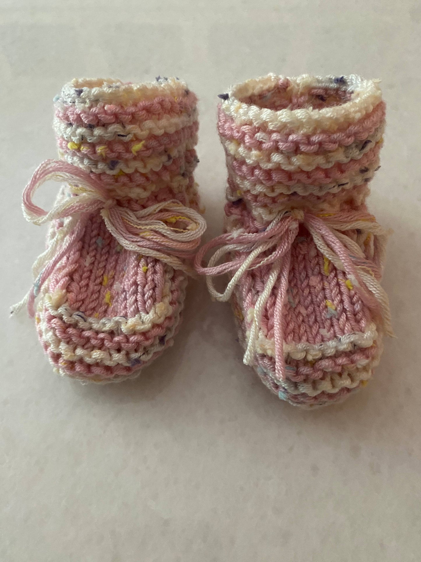 Flower; Hand knit hat and/or booties; baby toddler; girl: Baby booties