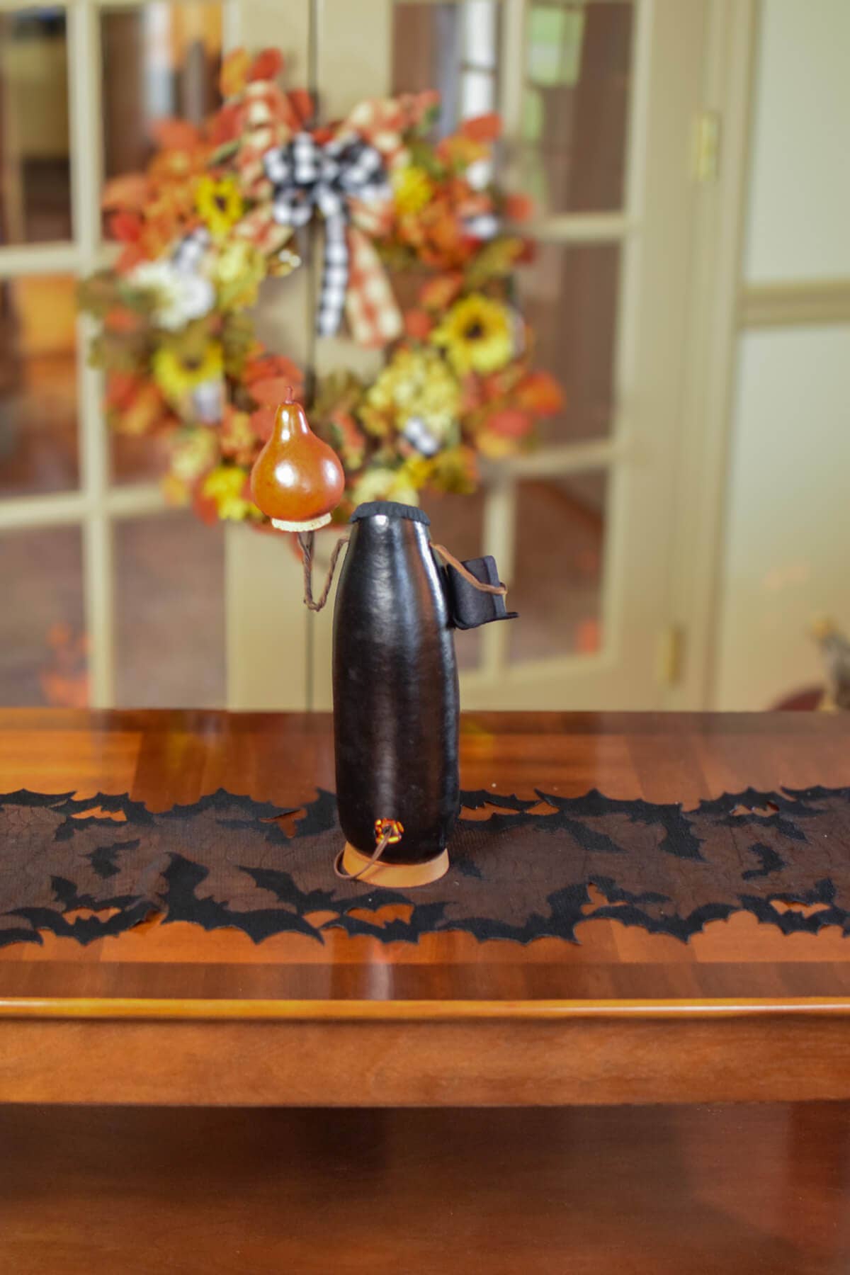 Hand-Crafted Gourd Luminary - Ichabod - Halloween Decor