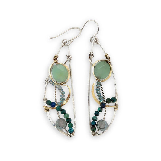 Jade and Turquoise Dragonfly Earrings E79045