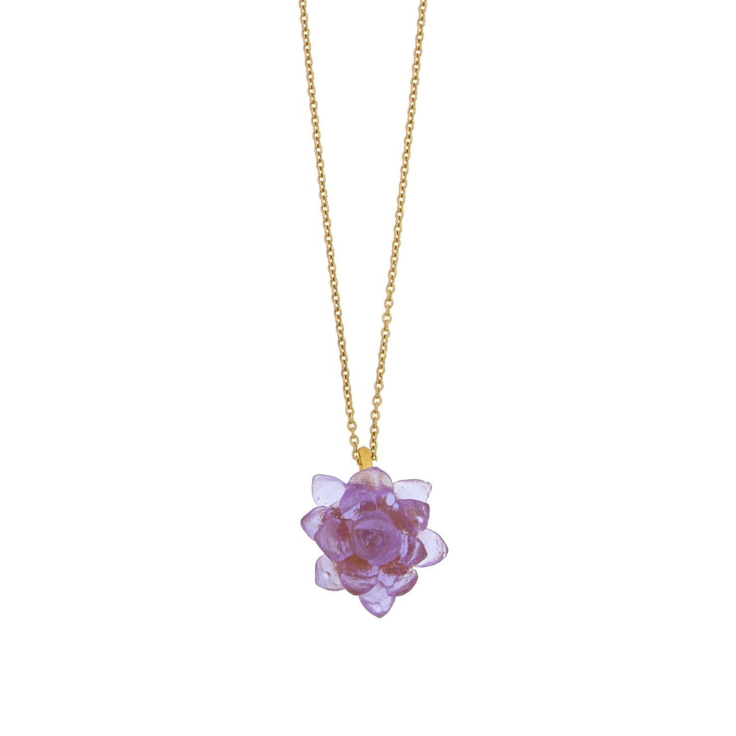 Water Lily 16" Adj. Flower Pendant: Lavender