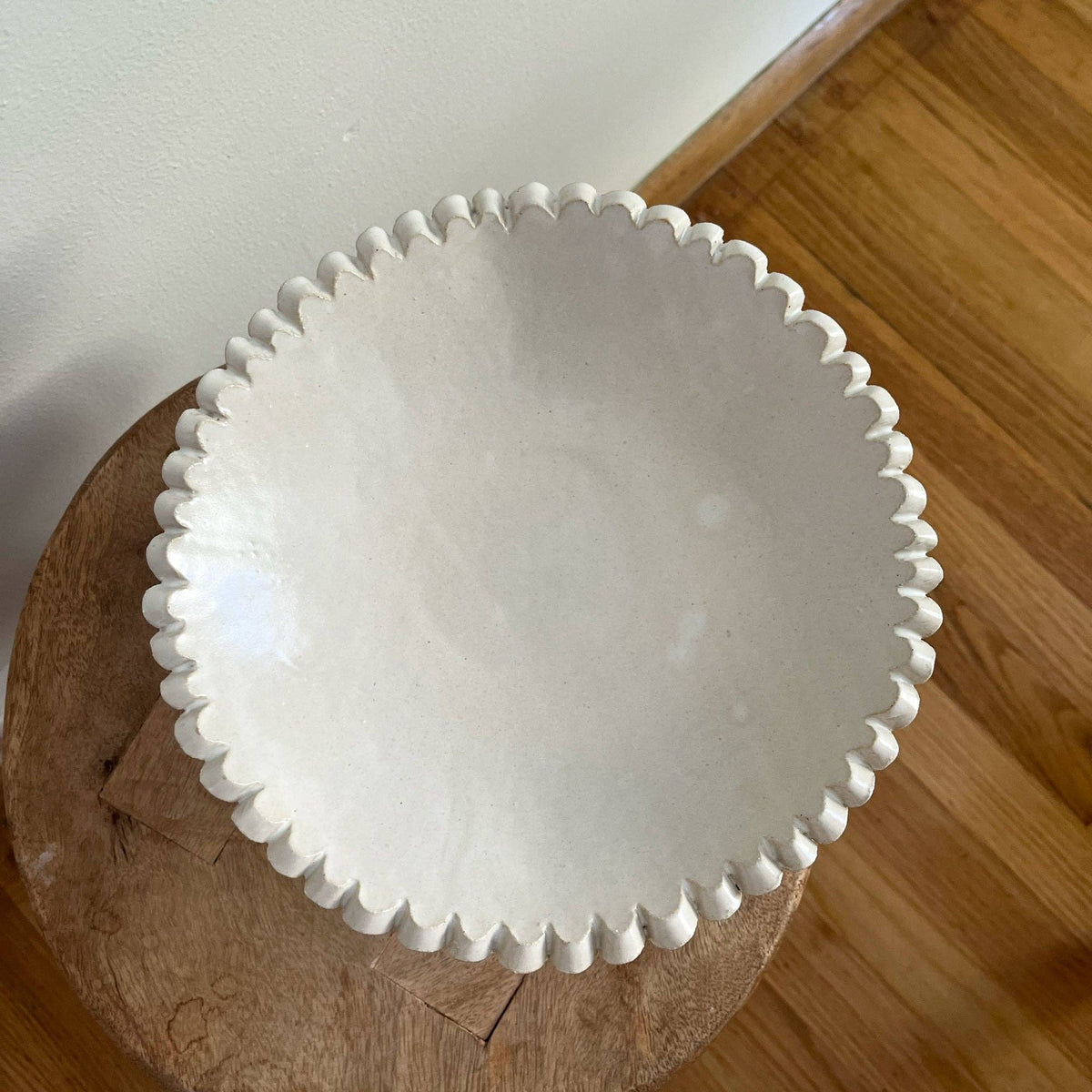 Scalloped Pedestal Bowl: Short
