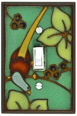 Single Ceramic Switchplate - Bird on Branch