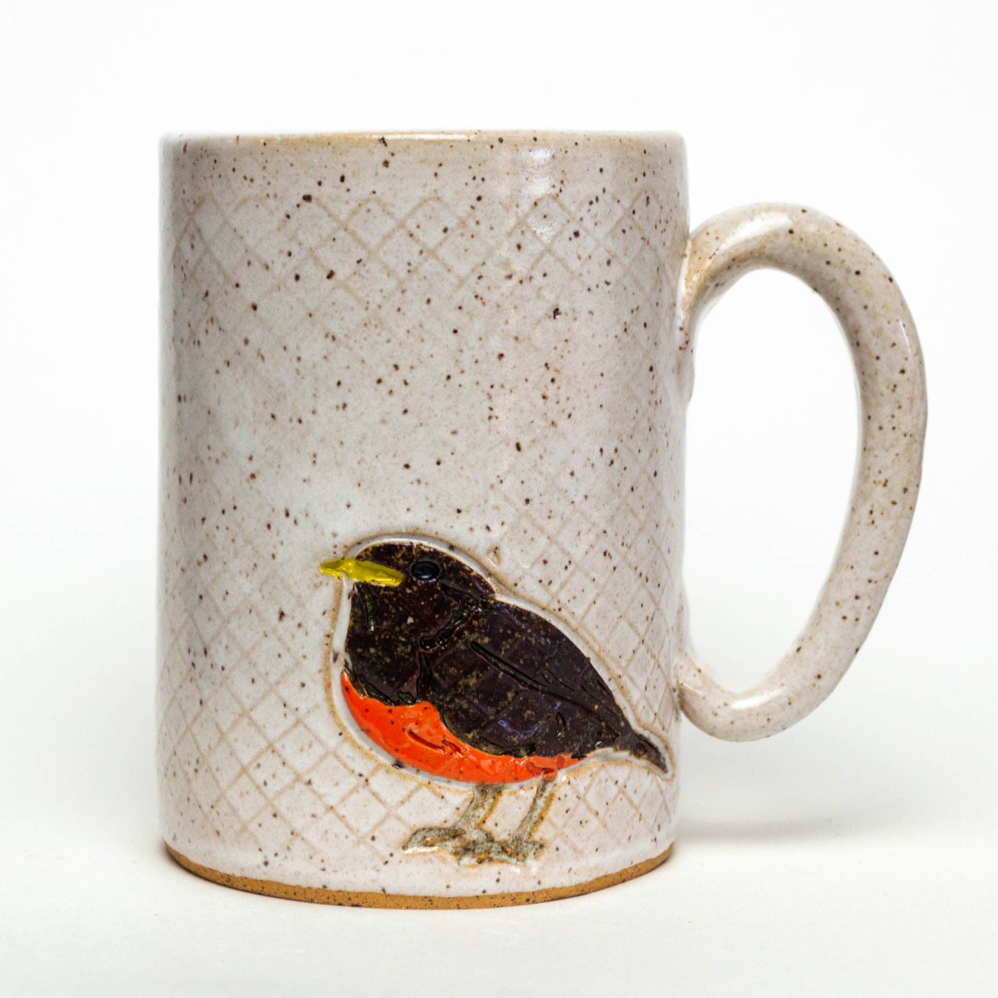 Robin Design Handmade in Ohio Ceramic White 16oz Mug