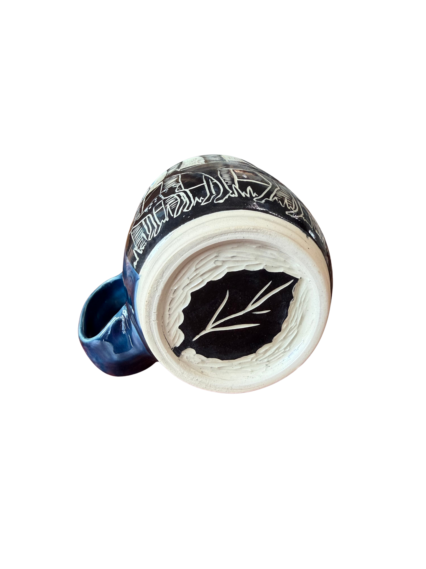 Wheel Thrown Mug - Doe and Fawn Stormy
