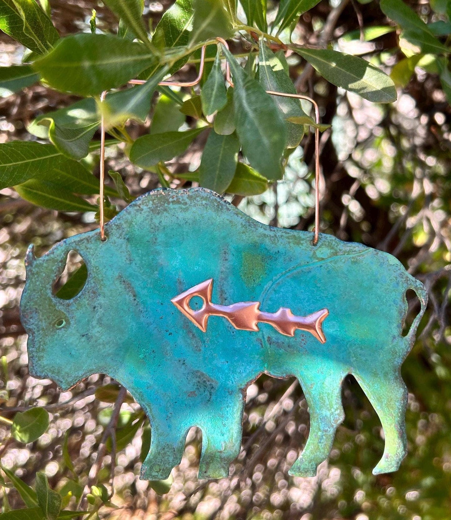 Buffalo Bison Copper Christmas Ornament