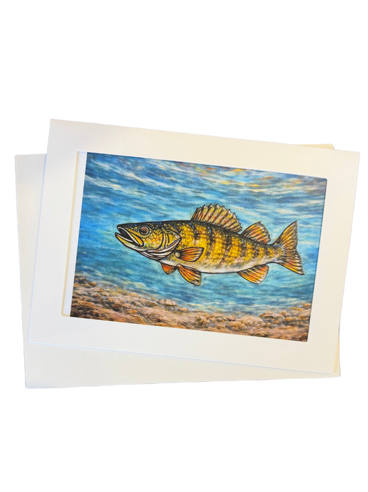 Great Lakes Yellow Perch Card - Rectangle Design