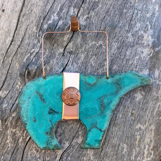 Bear Copper Christmas Ornament