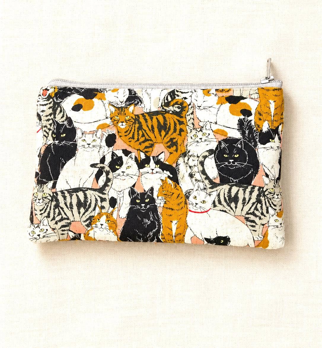 Multi-Purpose Cat Fabric Pouch with Zipper