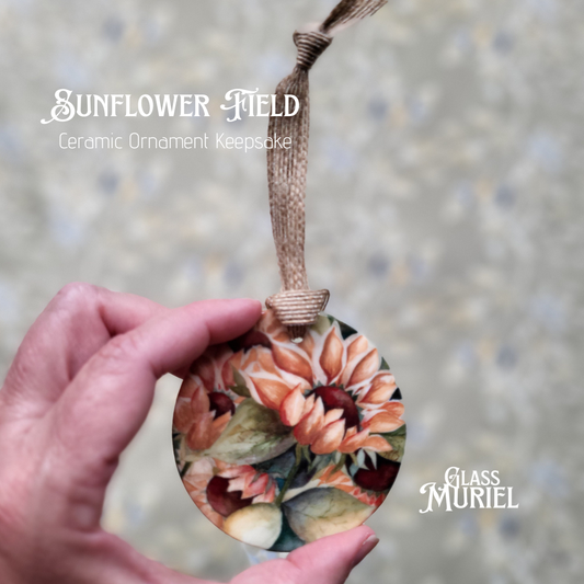 "Sunflower Field" Ceramic Ornament Keepsake