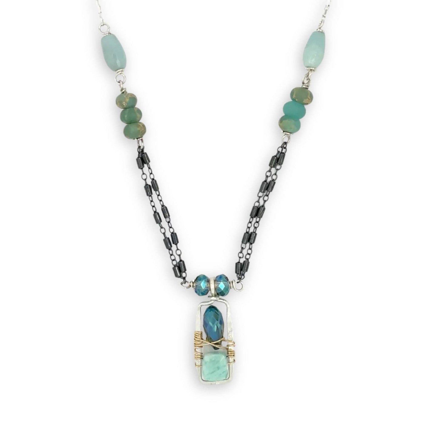 Gemstone Box Necklace 83450N