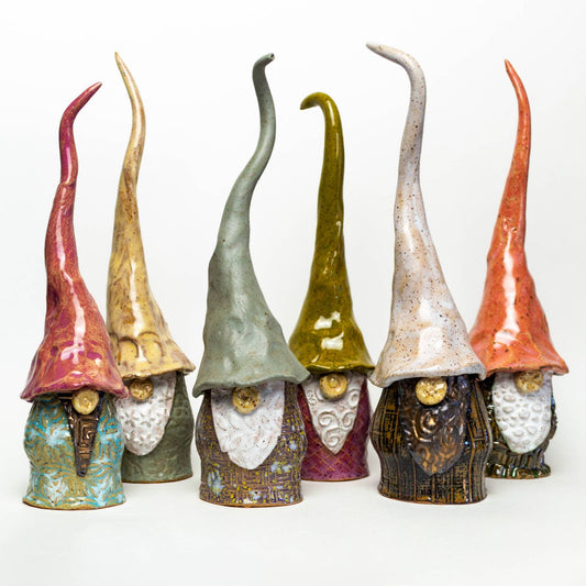 Male Garden Gnomes - Handmade Ceramic Stoneware Figures