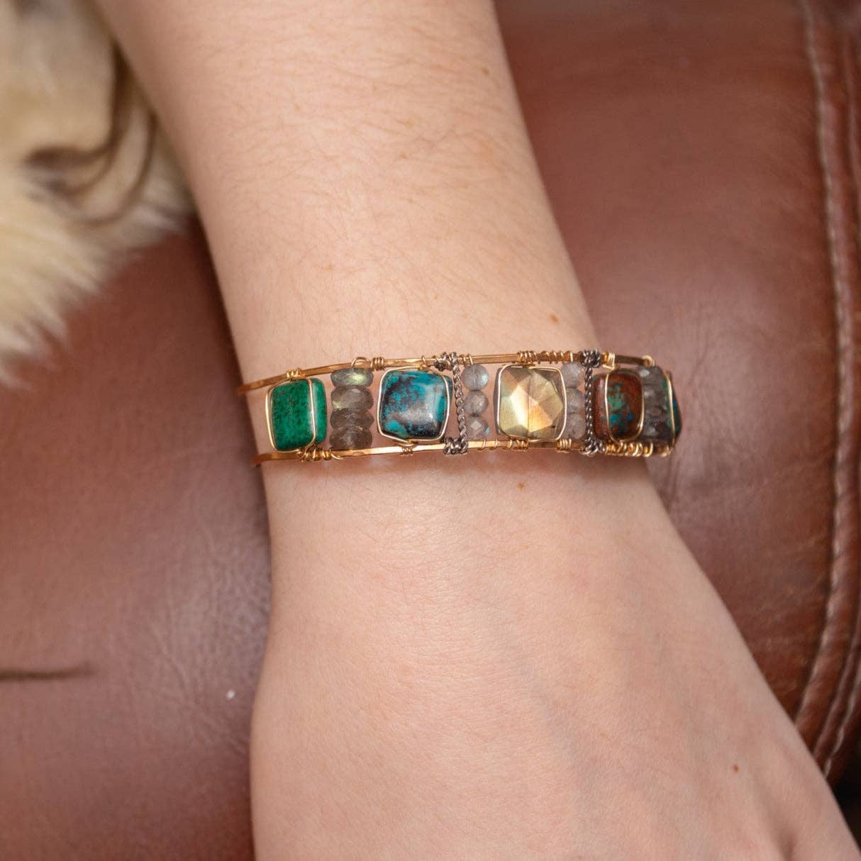 Promenade Chrysocolla Cuff Bracelet B376