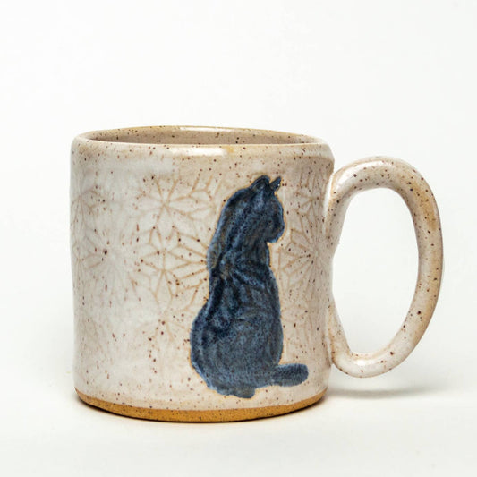 Sitting Cat Design Ceramic White 10oz Mug