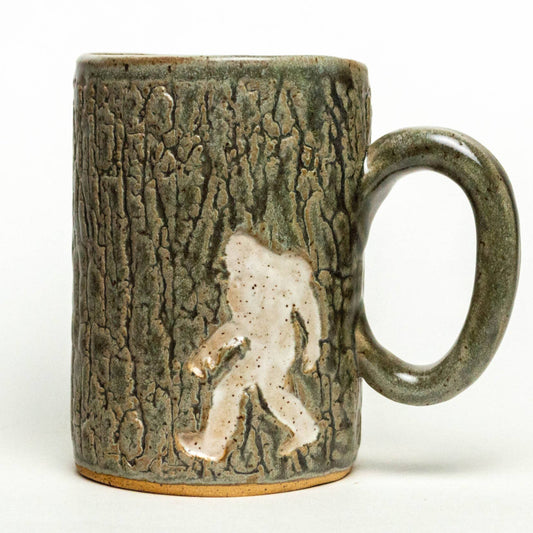 Yeti / Abominable Snowman Handmade Ceramic Gray 14oz Mug