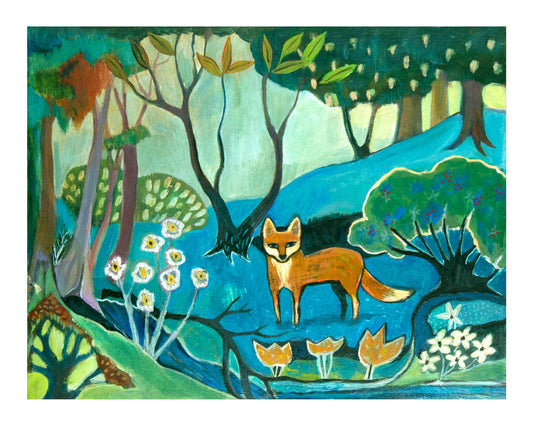 Folkloric Fox Art Print