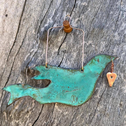 Dove Copper Christmas Ornament