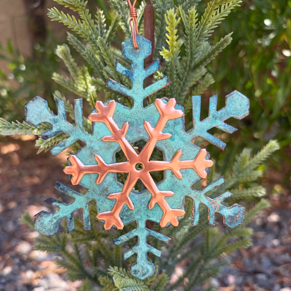 Snowflake Copper Christmas Ornament