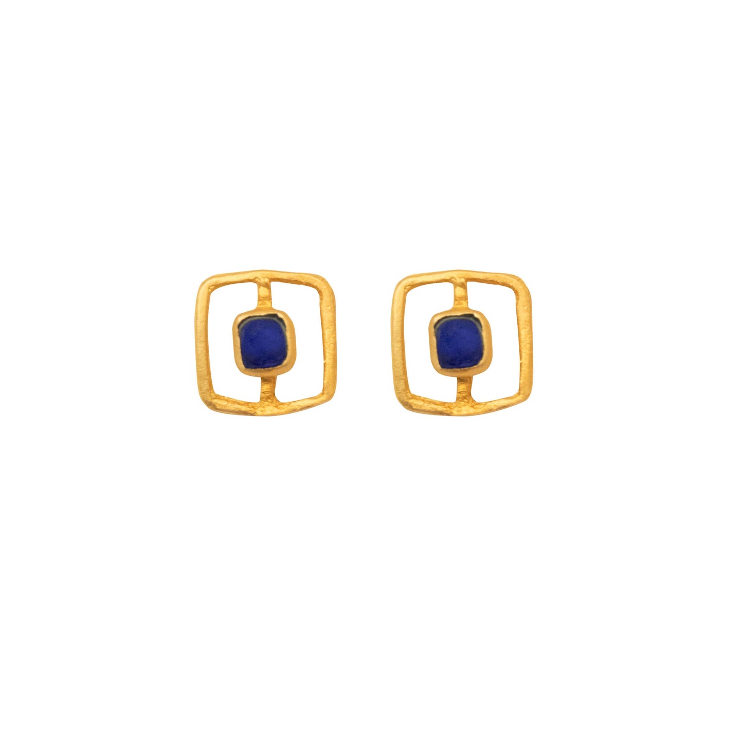 Fragment Post Earrings: Cobalt
