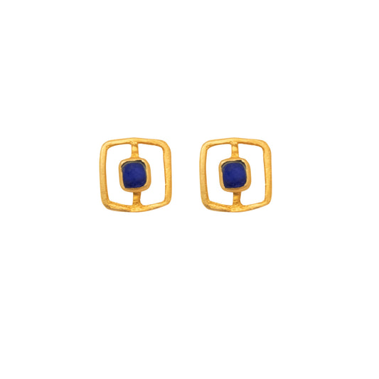 Fragment Post Earrings: Cobalt