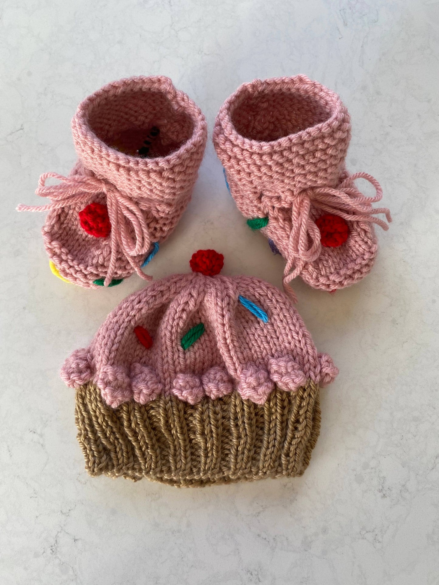 Pink Cupcake Baby Hat