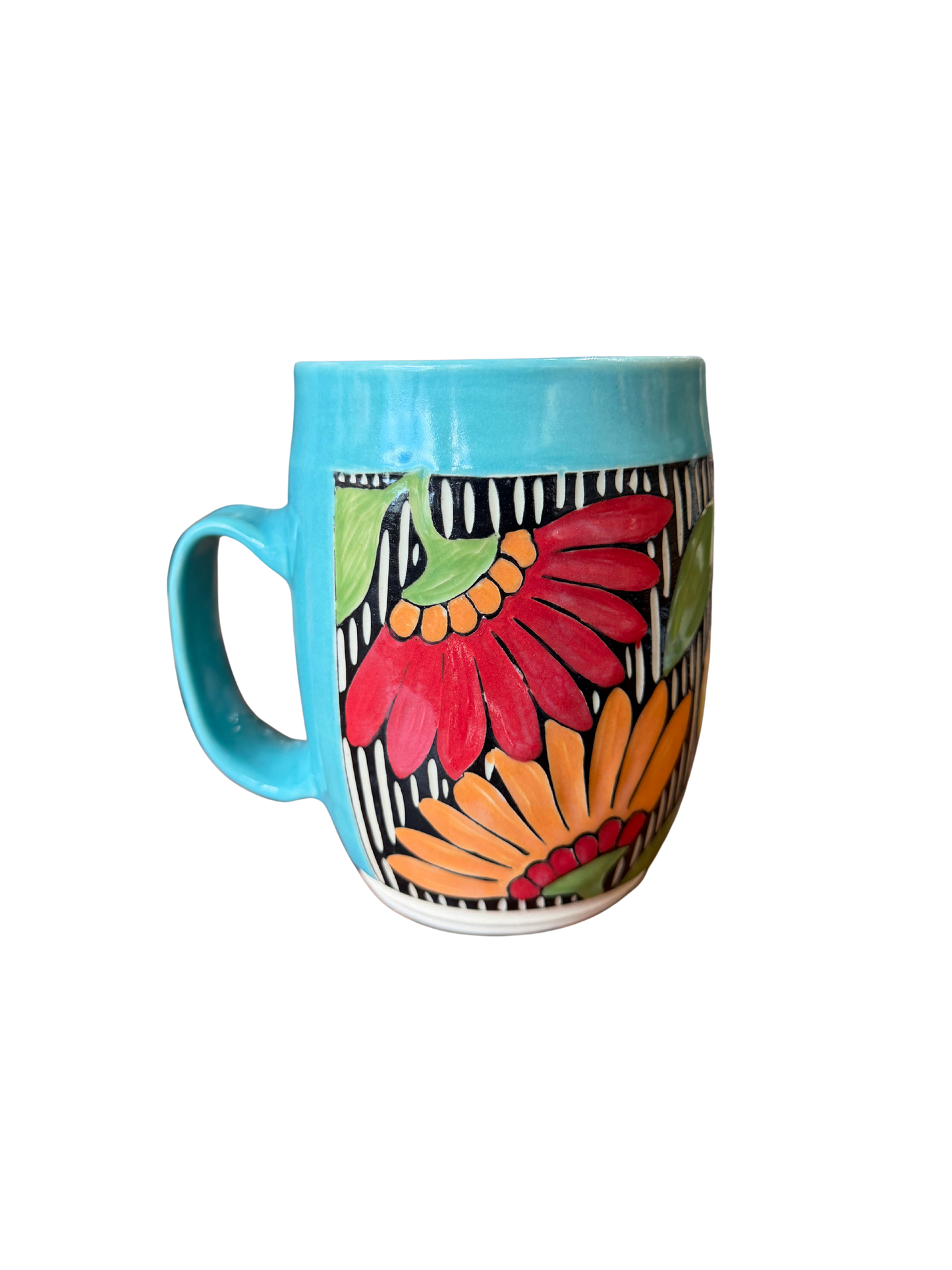 Wheel Thrown Mug - Floral Lake