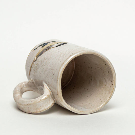 Chickadee Design Handmade in Ohio Ceramic White 14 oz Mug