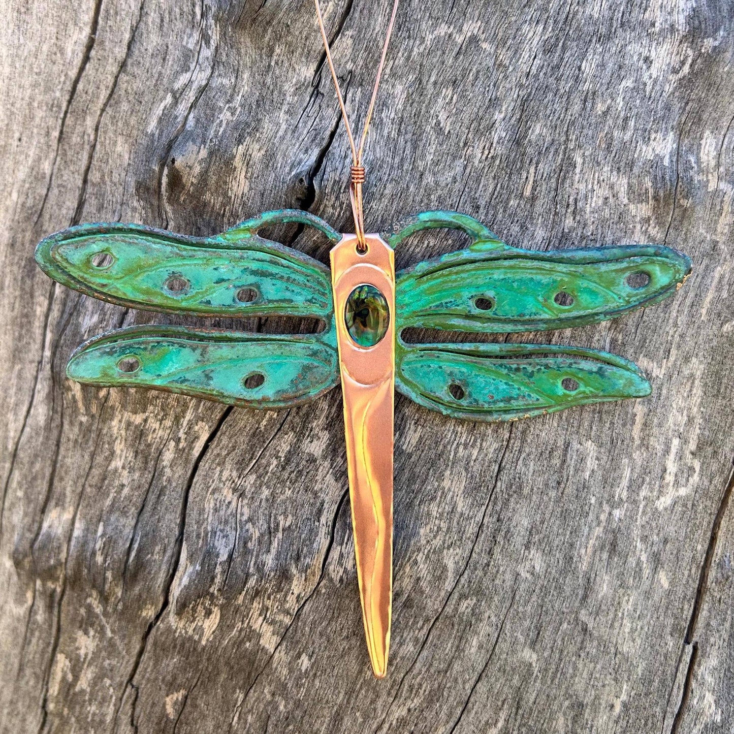 Dragonfly Copper Christmas Ornament