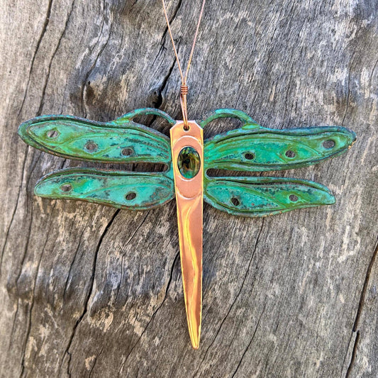 Dragonfly Copper Christmas Ornament