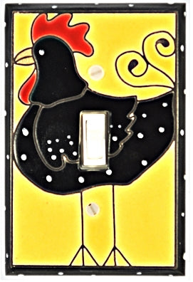 Single Ceramic Switchplate - Funky Chicken