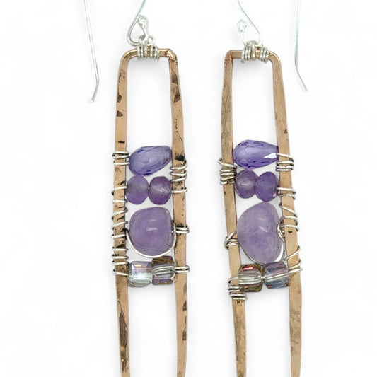 Lilac Rectangle Earrings E84025