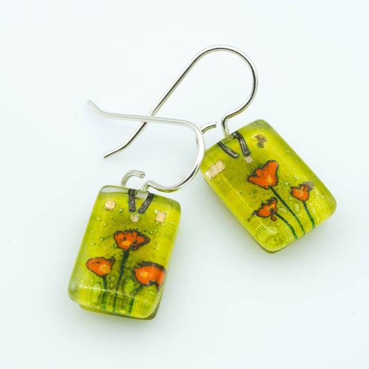 Golden Poppies Drop Earrings